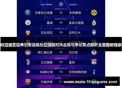 欧冠抽签结果引发连锁反应强弱对决走势与争议焦点解析全面前瞻观察 欧冠抽签结果引发连锁反应强弱对决走势与争议焦点解析全面前瞻观察